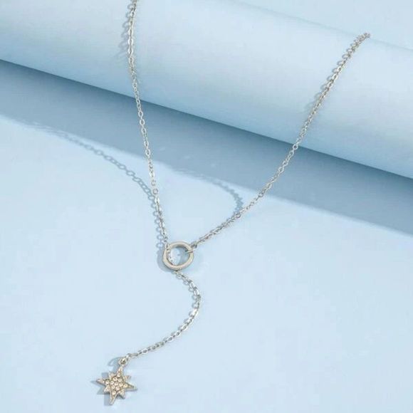7/$35 Crystal Star Charm Lariat Necklace - Picture 9 of 10